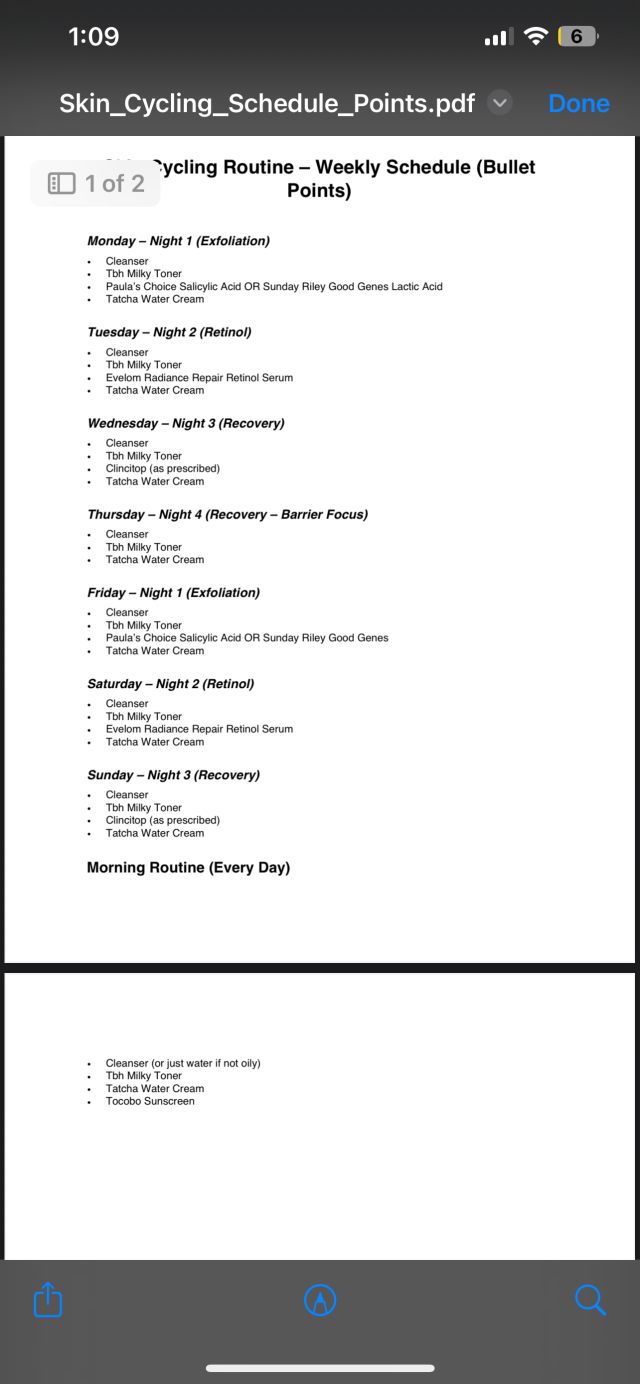 I followed Skin Cycling for one week using chatGPT and here is my before and After